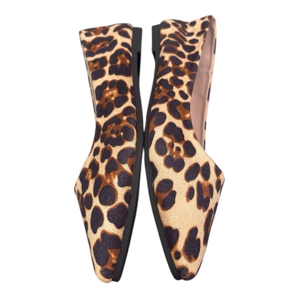 Migibili Leopard Print Pointed Toe Ballet Flats 8.5 - Picture 13 of 16